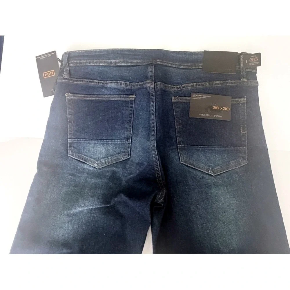 Nickel & Iron Men's Modern Slim Fit Premium Stretch Blue Jean Size 36X30 New